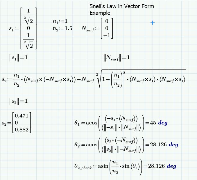 Vector Form of Snell's Law